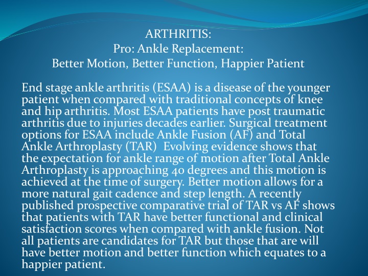 Surgical Innovations in Lower Extremity Orthopedics