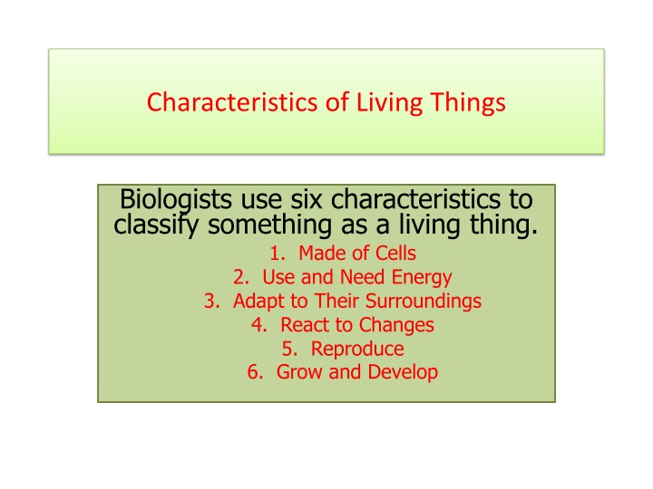 Characteristics of Living Things Explained