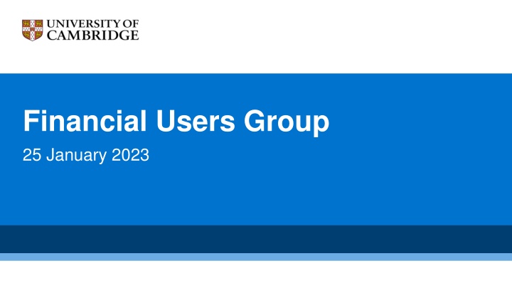 Financial Users Group Meeting - TRS Programme Update