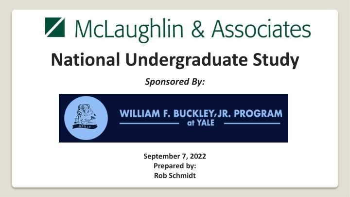National Undergraduate Study Summary