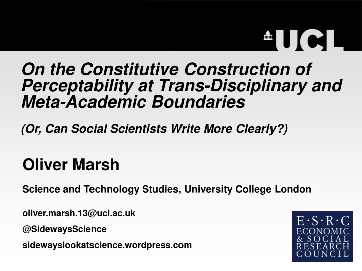 On the Constitutive Construction of Perceptability