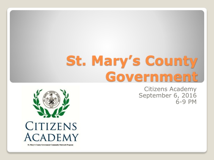 St. Marys County Government Citizens Academy