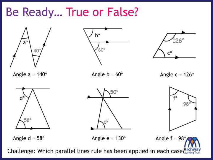 Geometry Challenge: True or False with Angles and Parallel Lines