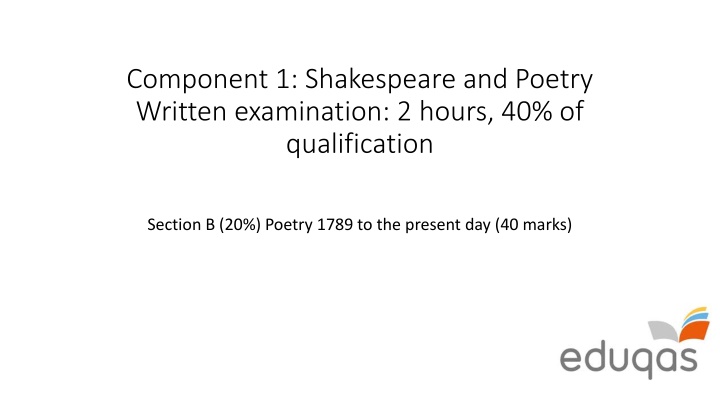 Shakespeare and Poetry Examination Overview