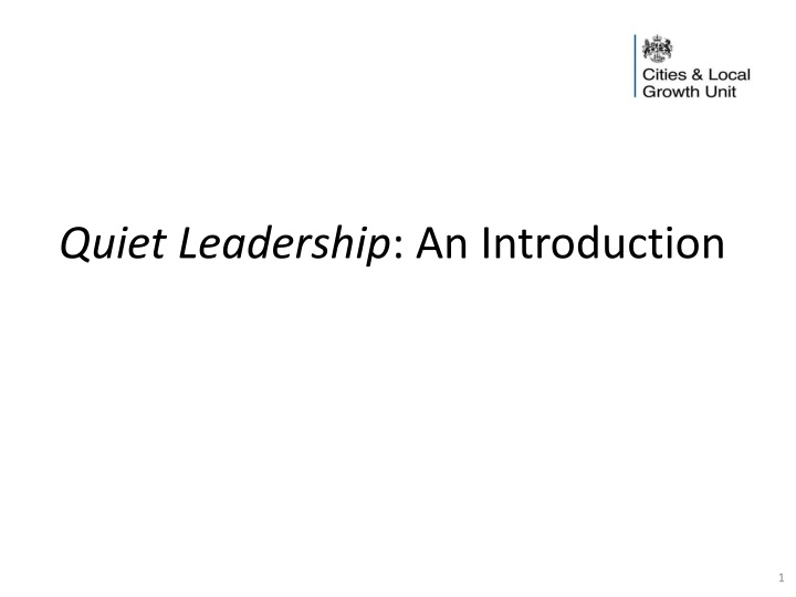 Quiet Leadership:An Introduction