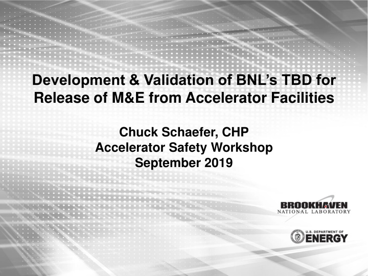 Development and Validation of BNLs TBD for Release of M&E