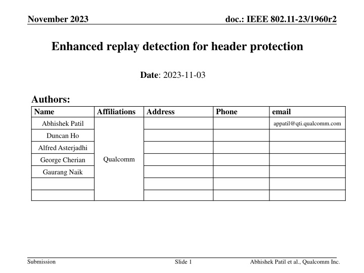 Enhanced replay detection for header protection