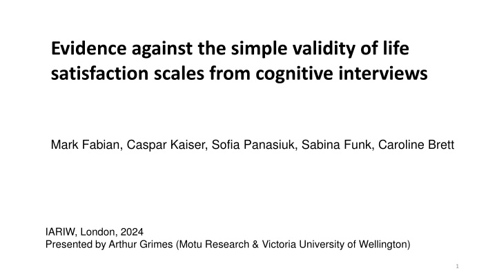 Challenges in Life Satisfaction Scale Assessments