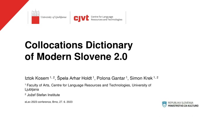 Collocations Dictionary of Modern Slovene 2.0