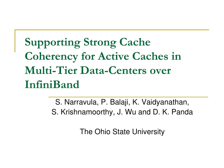 Supporting Strong Cache Coherency for Active Caches in Multi-Tier Data-Centers