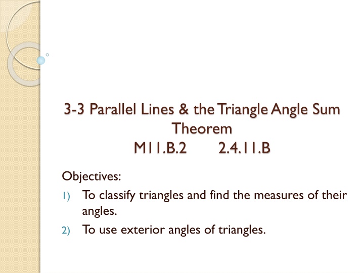 Triangle Angle-Sum Theorem & Exterior Angles