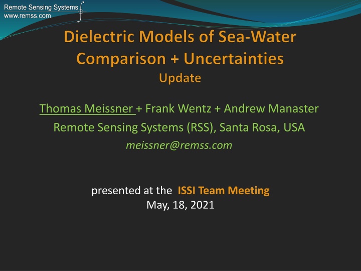 Remote Sensing Systems Overview