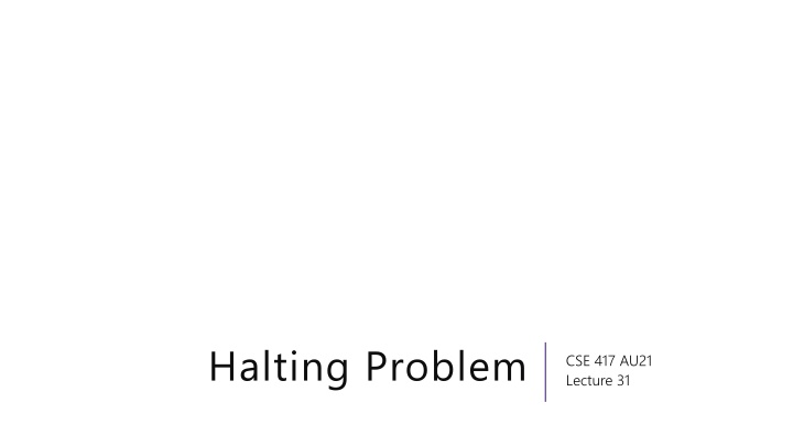 Undecidability and the Halting Problem