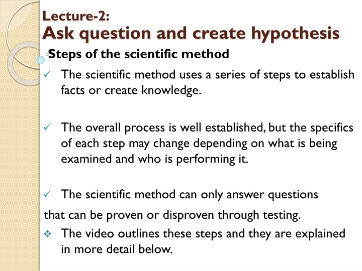 Steps of the Scientific Method for Inquiring Minds