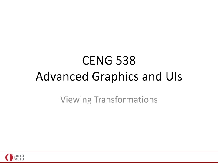 Advanced Graphics and UIs Viewing Transformations