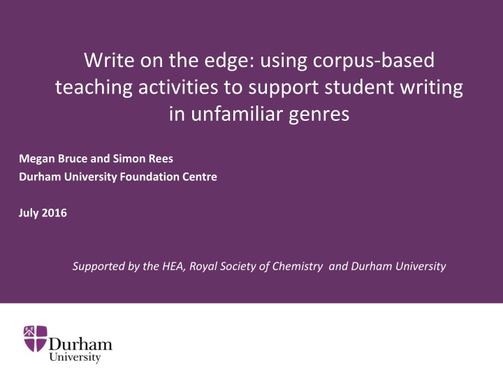 Supporting Student Writing in Unfamiliar Genres with Corpus-Based Activities