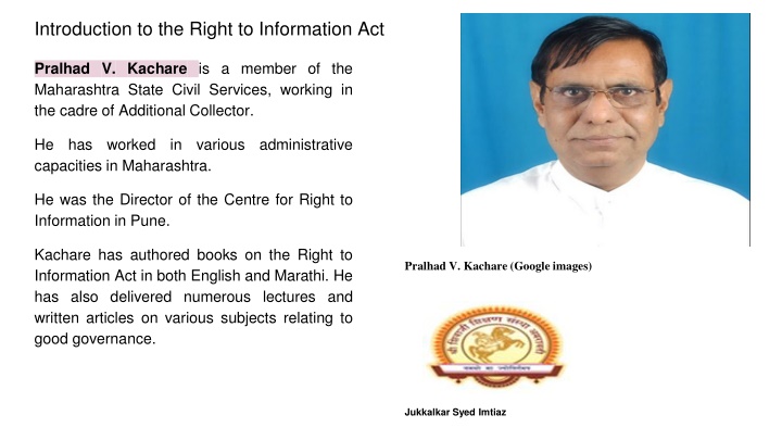Introduction to the Right to Information Act