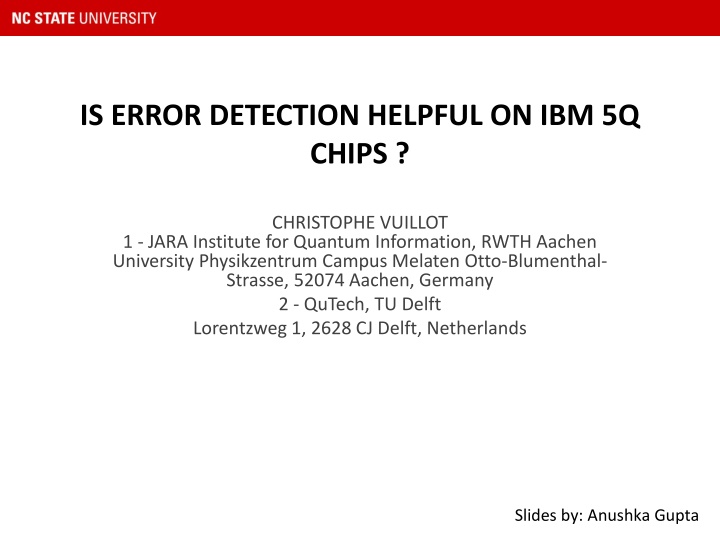 Error Detection on IBM 5Q Chips