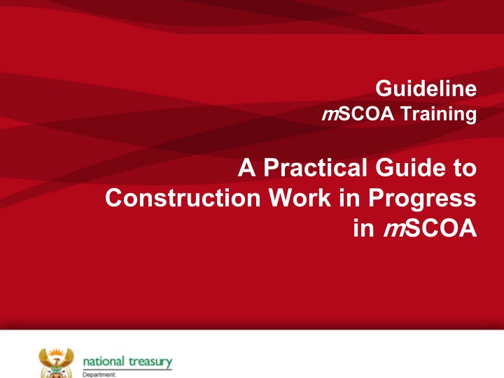 Practical Guide to Construction Work in Progress in mSCOA