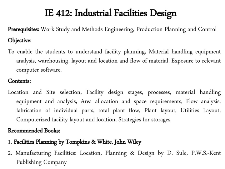 Industrial Facilities Design: Location, Layout, and Strategies