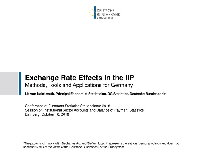 Exchange Rate Effects in the IIP