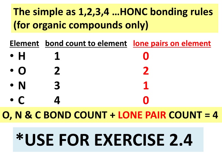 Simple Bonding Rules for Organic Compounds: HONC Rules & Examples
