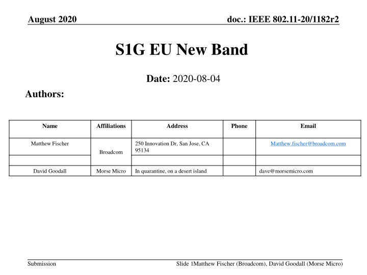 S1G EU New Band