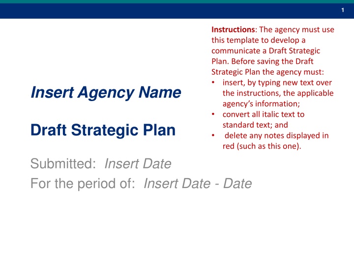 Develop A Strategic Plan
