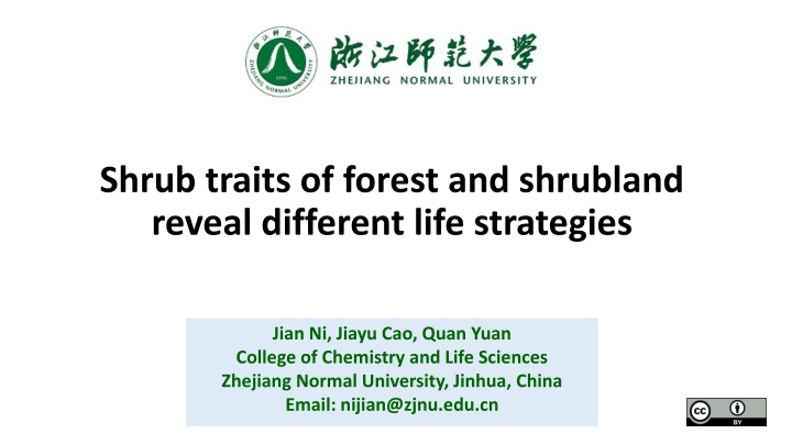 Shrub Traits in Forest and Shrubland Life Strategies