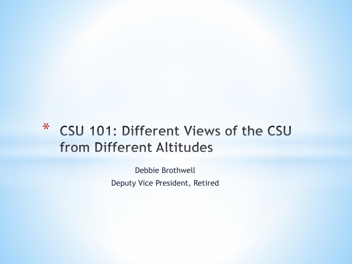 CSU 101: Different Views of the CSU from Different Altitudes