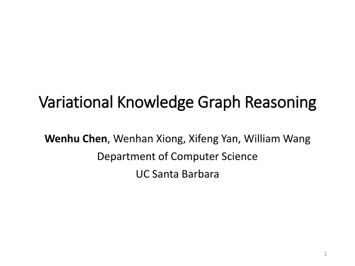 Variational Knowledge Graph Reasoning with Generative Models