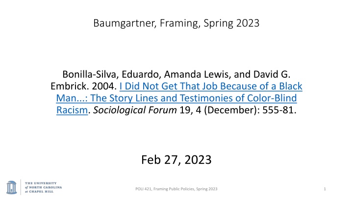 Master Racial Stories: Ideological Frameworks in Society