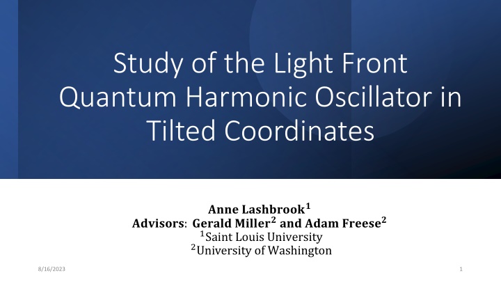 Study of the Light Front Quantum Harmonic Oscillator in Tilted Coordinates