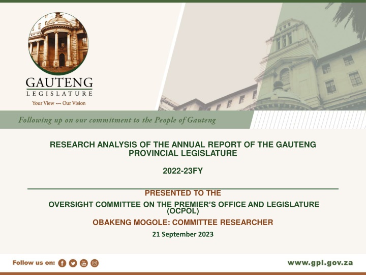 Analysis of GPL Annual Report 2022-23 FY: Insights for OCPOL Oversight
