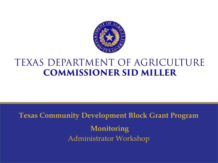 Texas Community Development Block Grant Program Monitoring