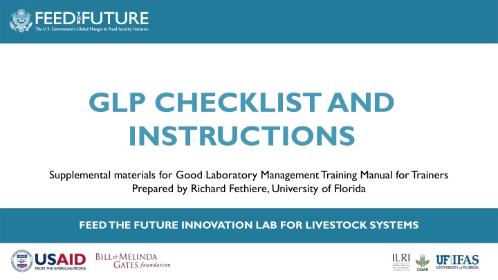 Good Laboratory Management Training Supplemental Materials
