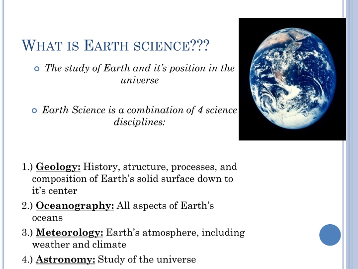 Earth Science Disciplines Overview