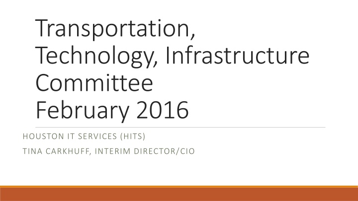 Houston Transportation, Technology, and Infrastructure Committee - February 2016