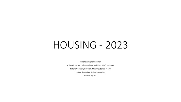 HOUSING - 2023