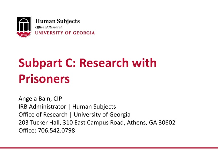 Research with Prisoners: Guidelines and Protections