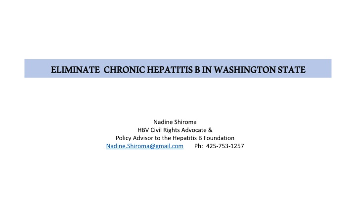 Addressing Chronic Hepatitis B Disparity in Washington State
