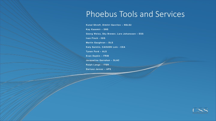 Phoebus Tools and Services Ecosystem