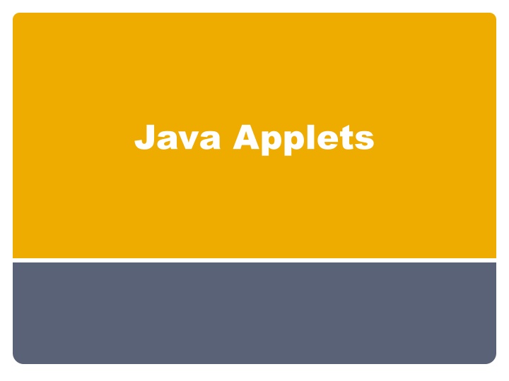 Introduction to Java Applets