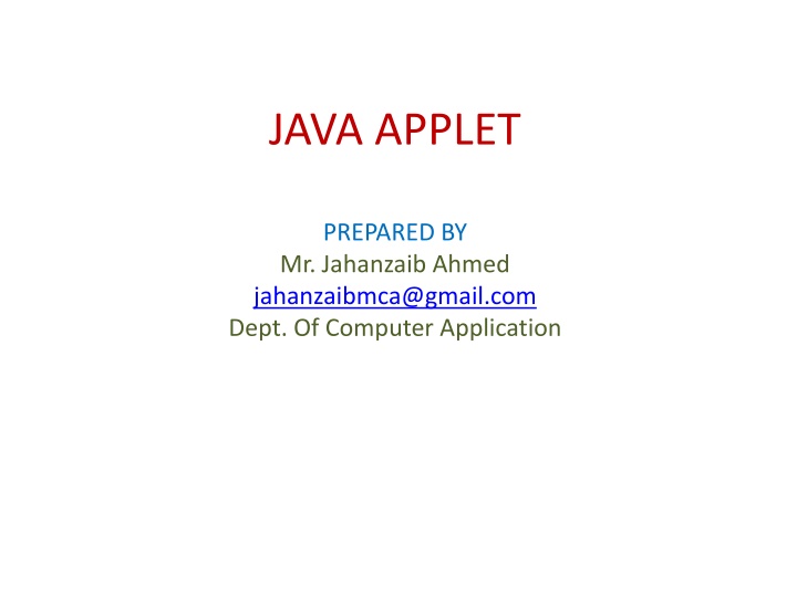 Overview of Java Applets and Their Characteristics