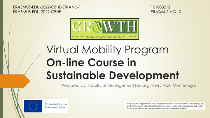 Online Course in Sustainable Development Specialization