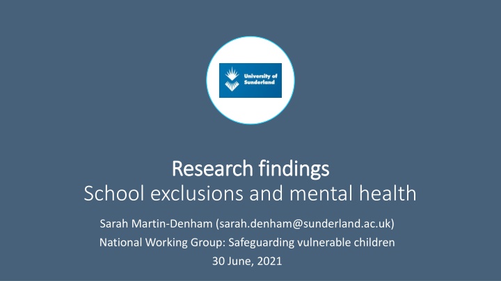 School Exclusions and Mental Health Impact: Research Findings