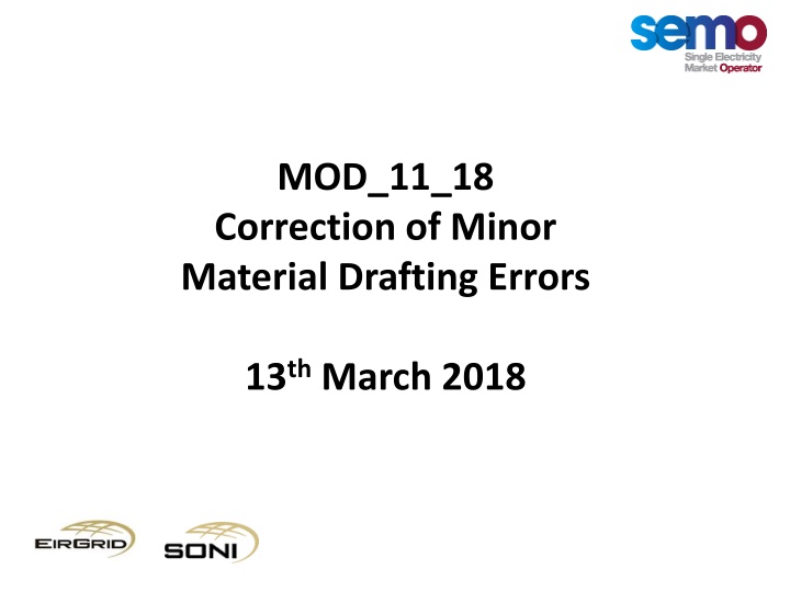 Correction of Material Errors in Settlement/Credit Provisions