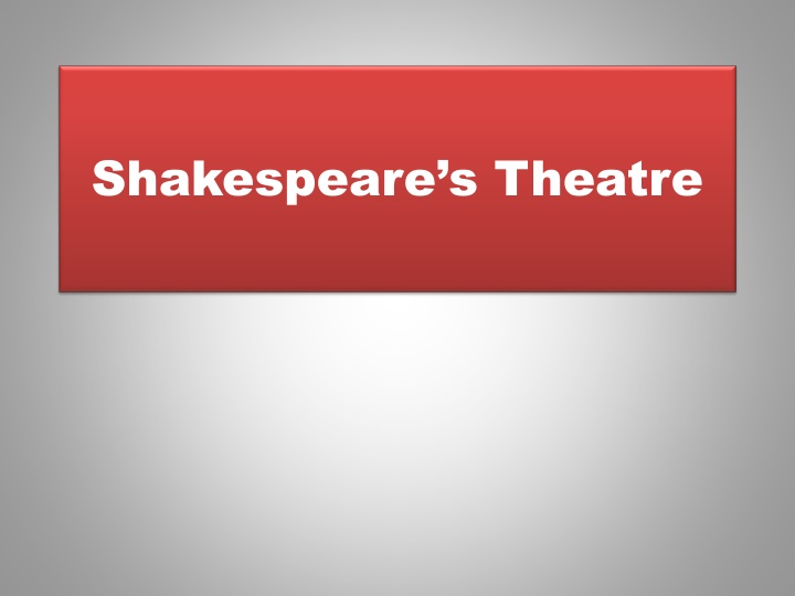 Shakespeare's Theatre and Playhouses