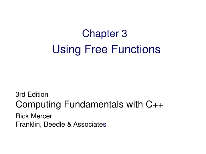 Using Free Functions in Computing with C++