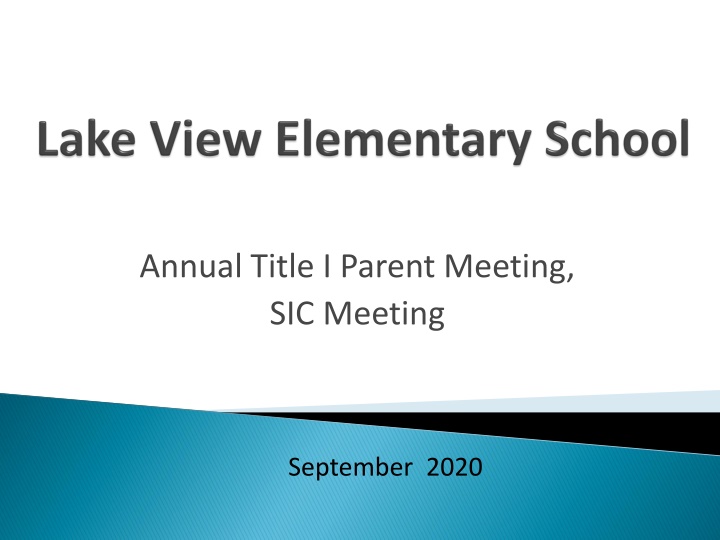 Annual Title I Parent Meeting, SIC Meeting September 2020